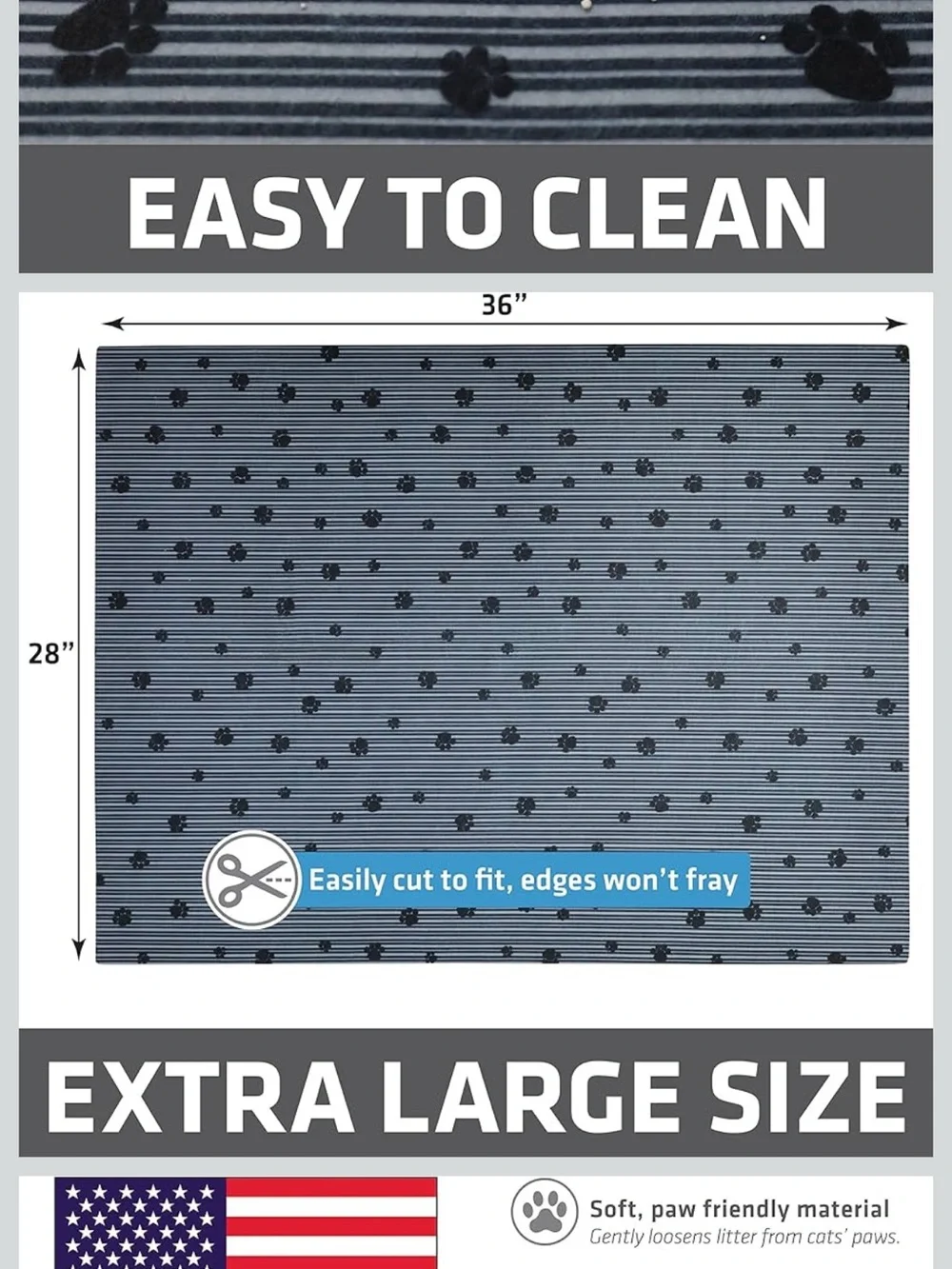 Drymate XL Original Cat Litter Mat - Gray Paw Print (2 Pack)